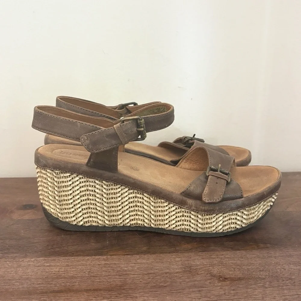 Bussola Sandals Women's 10 EU 41 Strappy Wedge Slingback Leather Trinidad Teagan